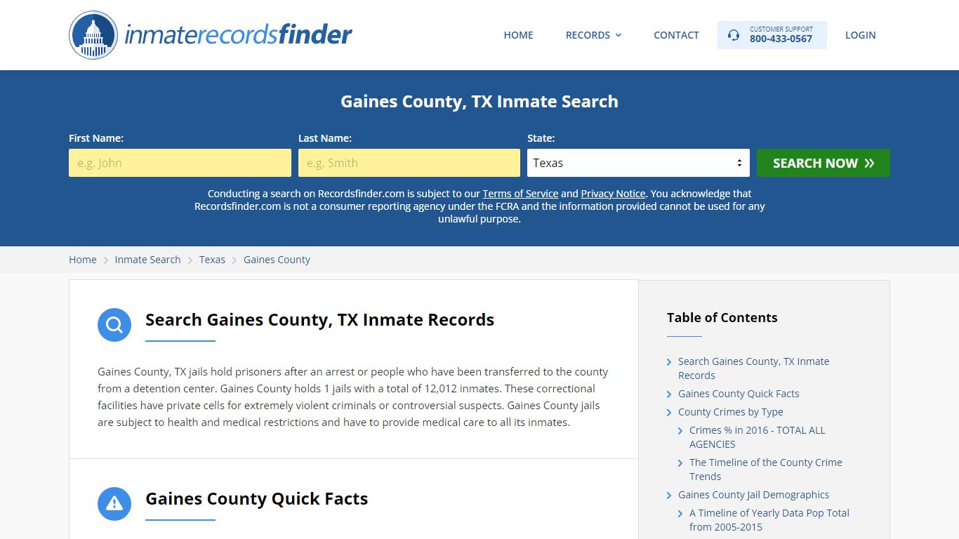 Gaines County, TX Inmate Lookup & Jail Records Online